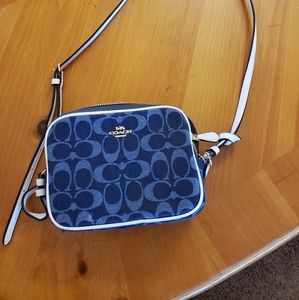 Coach, small denim camera bag
